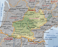 Carte des Midi-Pyrénées avec les villes