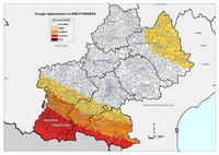 Carte de géographie des Midi-Pyrénées avec les zones sismiques