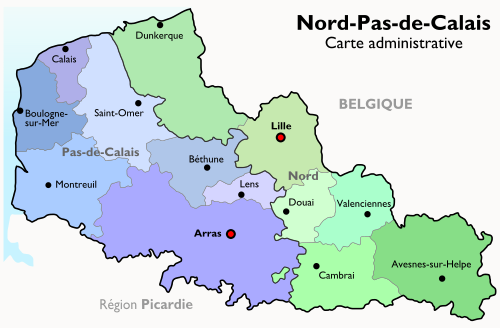 carte région du nord