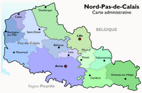 Carte du Nord-Pas-de-Calais administrative
