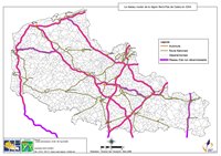 Grande carte routière du Nord-Pas-de-Calais