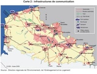 carte Nord-Pas-de-Calais infrastructures de transport
