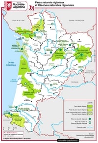 Carte Nouvelle-Aquitaine PNR parcs naturels régionaux