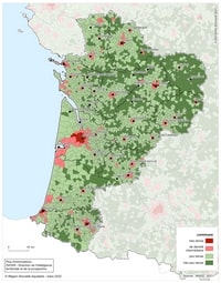 Carte Nouvelle-Aquitaine densité population communes