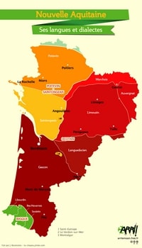 Carte Nouvelle-Aquitaine langues dialectes