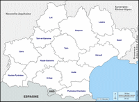Carte Occitanie départements