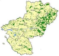 Carte des Pays de la Loire avec les forêts