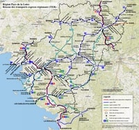 carte Pays de la Loire trains TER Intercités gares