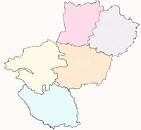 carte Pays de la Loire vierge avec les départements en couleurs