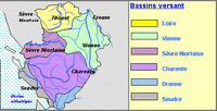 carte Poitou-Charentes bassins versants