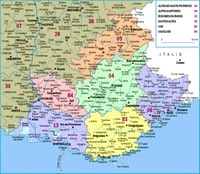 carte Provence-Alpes-Côte d'Azur départements rivières