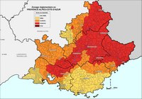 Carte de la Provence-Alpes-Côte d'Azur avec les zones sismiques