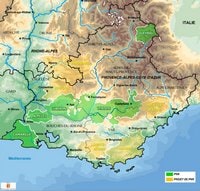 Carte de la Provence-Alpes-Côte d'Azur avec les Parcs Naturels Régionaux et les projets de PNR