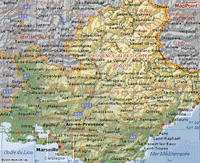 Carte de la Provence-Alpes-Côte d'Azur avec les villes