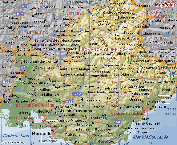 carte région paca villes