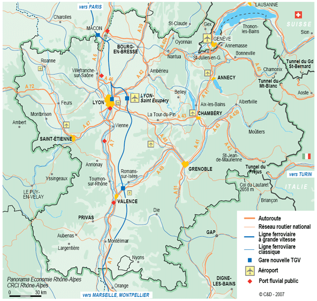 carte routière des alpes