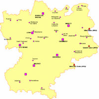 Carte du Rhône-Alpes avec les villes et les sommets montagneux