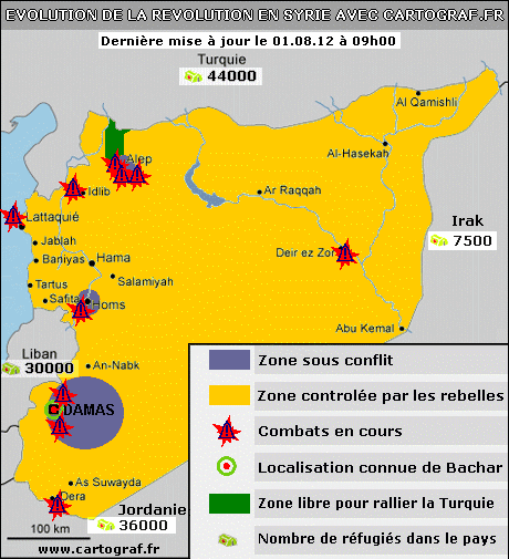 carte situation en Syrie le 01.08.12