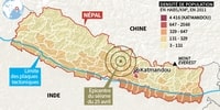 carte séisme Népal épicentre densité population pays