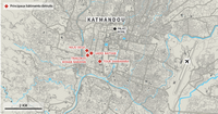 Carte du séisme au Népal avec les principaux monuments historiques détruits