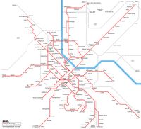 Carte de Bâle avec les trams et les trains