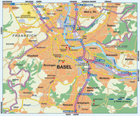 carte Bâle trois frontières