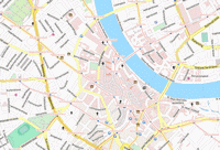 Carte de Bâle avec le nom des rues et des églises