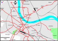 carte Bâle transports aux alentours