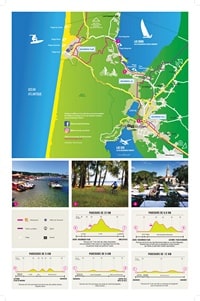 carte Biscarrosse pistes cyclables et les informations sur le parcours