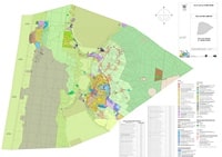 Plan d'urbanisme de Biscarrosse avec les zones urbaines et les zones naturelles