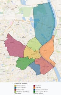 Grande carte Bordeaux quartiers