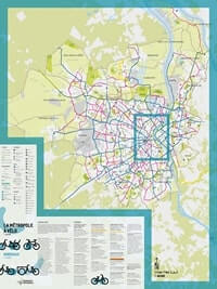 Carte pistes cyclables Bordeaux vélos
