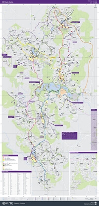 carte Canberra piste cyclable