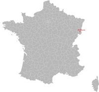Carte de France administrative avec l'arrondissement de Mulhouse