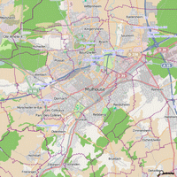 carte Mulhouse axes routiers et les alentours