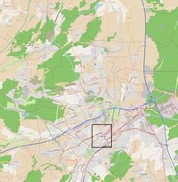 Grande carte de Mulhouse avec les rues, les routes, les quartiers, la banlieue et les alentours