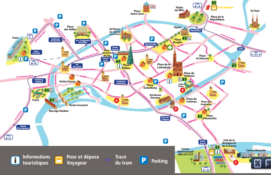 carte centre dinteret strasbourg