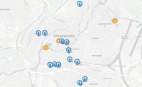 Carte de Strasbourg avec les fontaines d'eau potable
