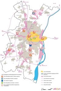 carte Strasbourg sites stratégiques de développement économique