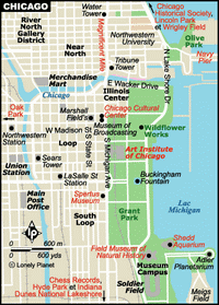 Carte de Chicago avec les lieux importants
