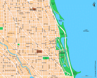 Carte de Chicago nord avec les rues et les parcs