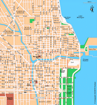 Carte de Chicago sud avec les rues et les parcs
