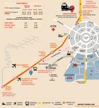 carte Delhi métro qui permet de relier l'aéroport et la gare centrale de New Delhi