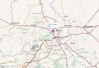 Carte de Delhi avec les axes routiers aux alentours