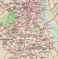 carte Delhi centre