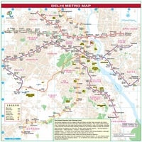 Carte de Delhi avec le métro et les parkings proches des stations de métro