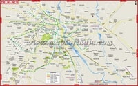 Carte de Delhi avec les routes, le métro, les parcs et les aéroports