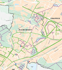 Carte Elancourt piste cyclable