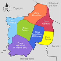 Carte Guadalajara zone
