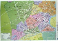 Carte d'Hô-Chi-Minh-Ville avec les quartiers en couleur et les hôtels